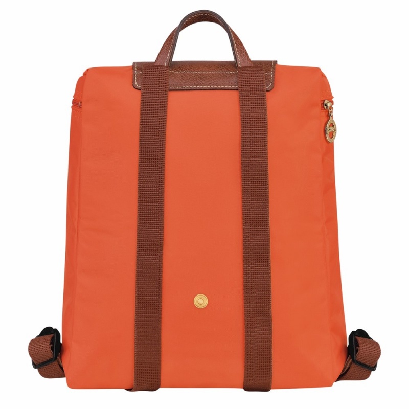 Orange Longchamp Le Pliage Original M Men's Backpack